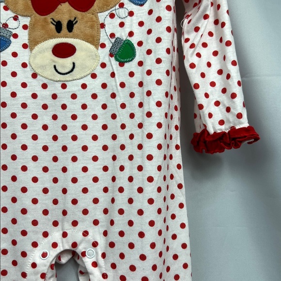 Three Sisters Red and white Rudolph polkadot romper size 18 months - Picture 6 of 13